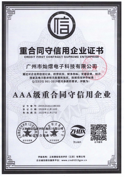Китай Guangzhou Canyi Electronic Technology Co., Ltd Сертификаты